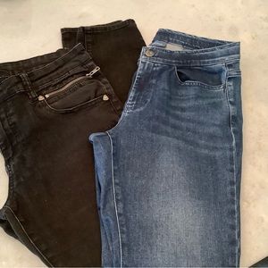 2 pair of jeans black is Kut from the Kluth and blue jeans are J.Jill denim